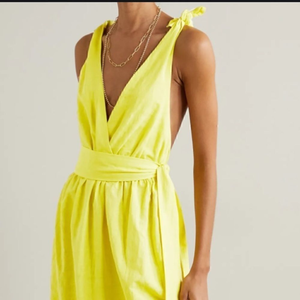 Calypso XS BABY BLUE Halter Linen Dress